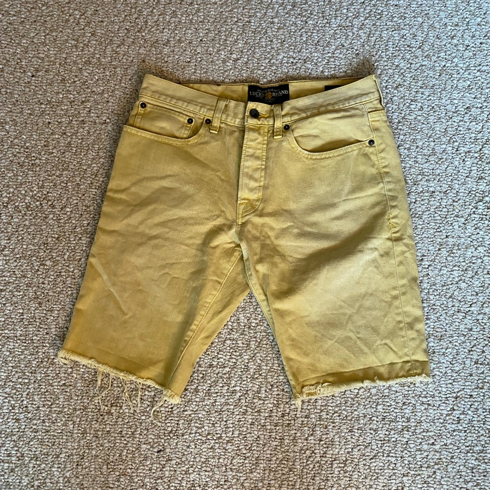 Men’s yellow lucky brand shorts